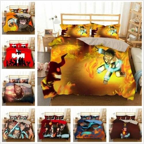 Fire Force Home Textile Pillow Case 3D Bed Linen Duvet Covers Comforter Bedding Sets Bed Set Home Decor Bedding