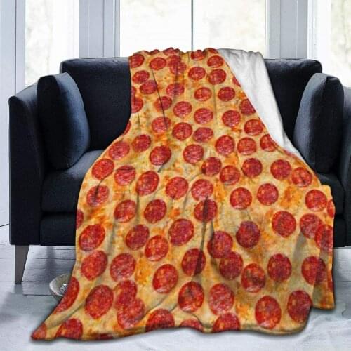 Pizza Flannel Fleece Bed Blanket Throw Blanket Lightweight Cozy Plush Blanket for Bedroom Living Rooms Sofa Couch 50"x40"