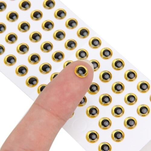 100Pcs 5mm Gold Fish Eyes 3D soft molded eyes Holographic Lure Eyes Fly Tying Jigs Crafts Dolls Lure Making Fishing Accessaries