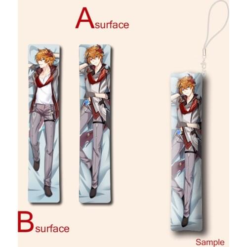 Game Genshin Impact Tartaglia Mini Dakimakura Keychain Print Pillow Hanging Ornament Cosplay Prop