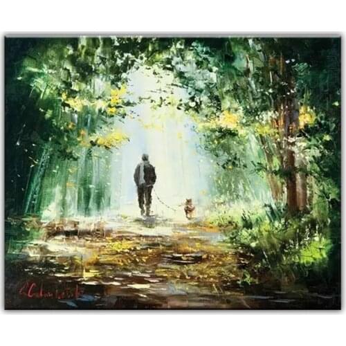 Oil painting 100% hand painted Home decoration high quality landscape knife painting pictures DM16062902