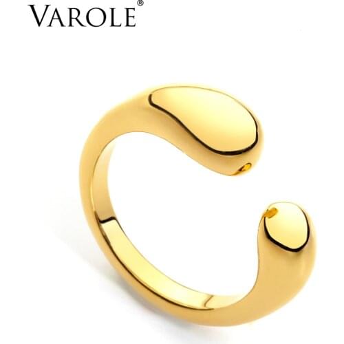 VAROLE Super Cute Opening Ring Gold Color Small Brass Engagement Ladies Rings for Women Party Gifts Fashion Jewelry Ringen Anell