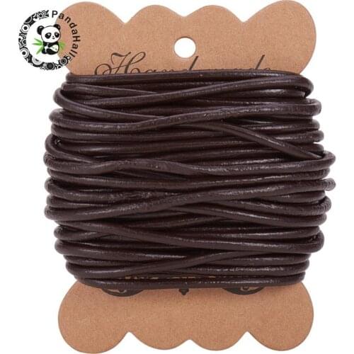 10m 3mm Round Leather Cord Cowhide Leather DIY Jewelry Making Material for Leather Wrap Bracelet CoconutBrown
