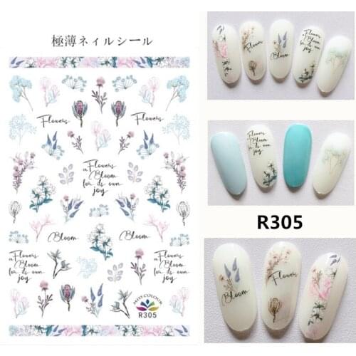 Florals Designs Nails Art Manicure Back Glue Decal Decorations Design Nail Sticker For Nails Tips Beauty