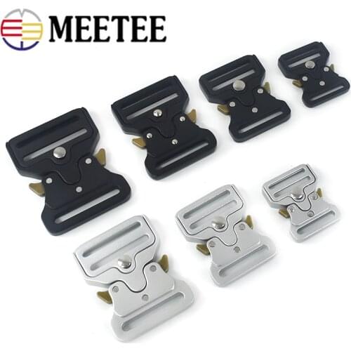 Meetee 1pc/2pcs 25/32/38/45mm Metal Release Buckle Backpack Strap Webbing Hook Clasp Safety Band Belt Buckles DIY Bag Accessory