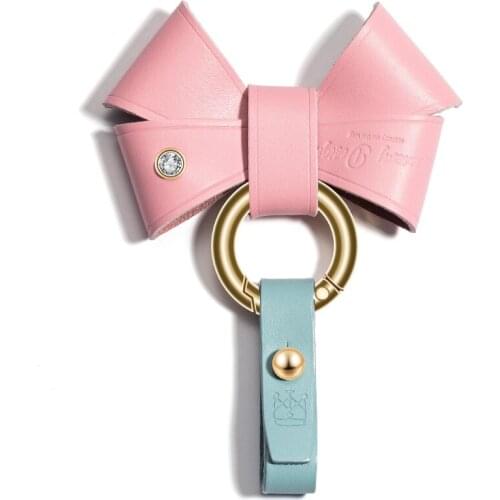 Cute Bow Design Leather Car Keychain Key Chian Key Shell Car Styling Accessories For Lady Girlfriend Gift