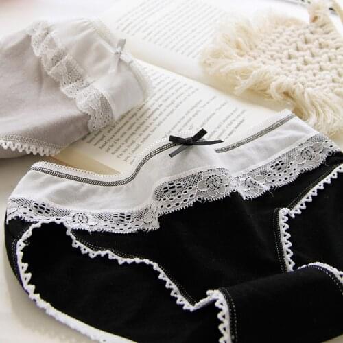 New Womens Underwear Sexy Lace Panties Fashion Comfortable Bow Briefs Middle Waist Seamless Underpants Female Lingerie