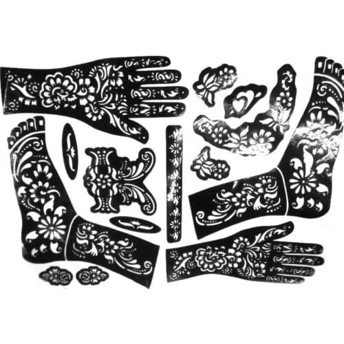 New India Mehndi Hand Leg Henna Painted Stencil Art Temporary Tattoo Template SCI88