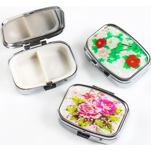 1PC Medicine Organizer Portable Pill Box Jewelry Storage Container Folding Pill Case Splitters Storage Box Health Stationery