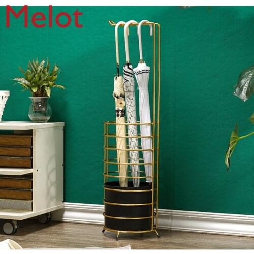 Umbrella Stand European New Original Design Creative Golden Iron Modern Simple Storage Holder Home Decoration Storage