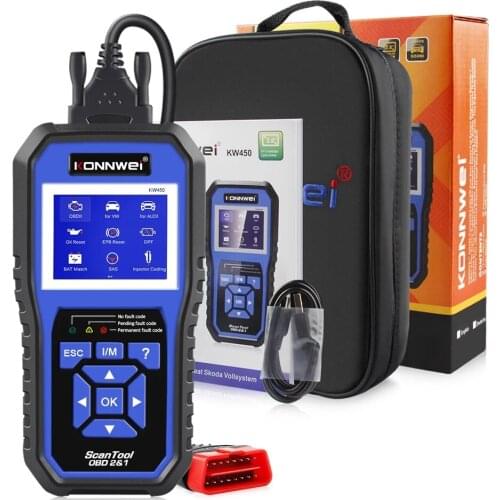 KONNWEI KW450 OBD2 Scanner Anto Diagnostic Scan Tool Code Reader for VAG Cars VW Audi ABS Airbag Oil ABS EPB DPF SRS TPMS Reset