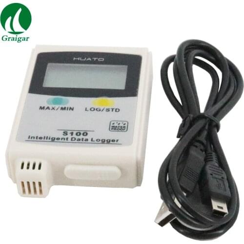 S100-TH Temperature and Humidity Data Logger Logging Rate 2s ~ 24h LCD Display Shows High/low Last Readings
