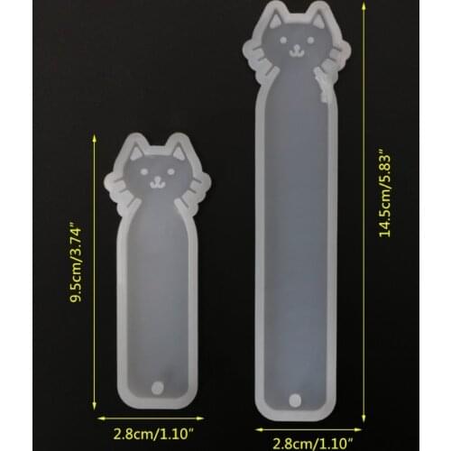 Silicone Mold DIY Bookmark Cute Pet Cat Mirror Crafts Jewelry Making Epoxy Resin