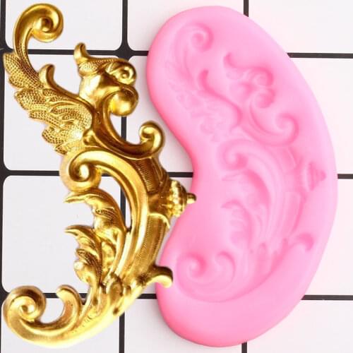 Scroll Relief Border Silicone Molds Birds Cupcake Topper Fondant Mold DIY Cake Decorating Tools Candy Clay Chocolate Moulds