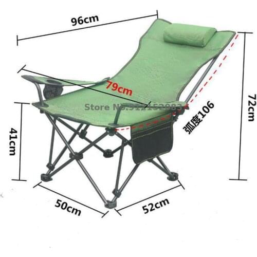 Outdoor Reclining Chair Folding Portable Ultra Light Car Actor Fishing Back Simple Beach Nap Chair Bed