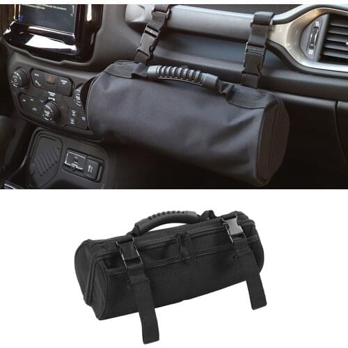 Co-pilot Handle Grab Storage Bag Stowing Tidying for Jeep Wrangler TJ JL JK JT Renegade Compass 1997-2021 Black Car Accessories