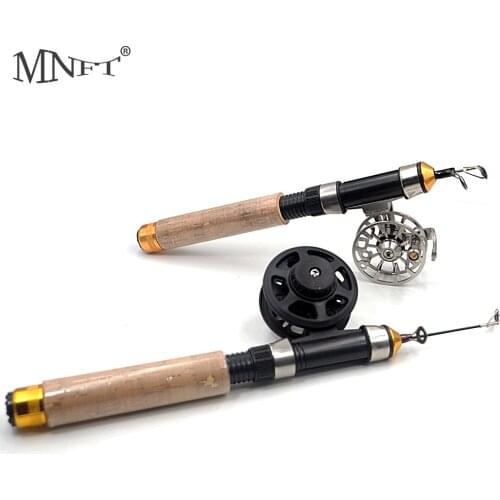 MNFT Telescopic Ice Fishing Rod+Reel Spinning Fishing Wheel Ice Rod Combo Fishing Tackle Winter Ice Fishing Reel Set