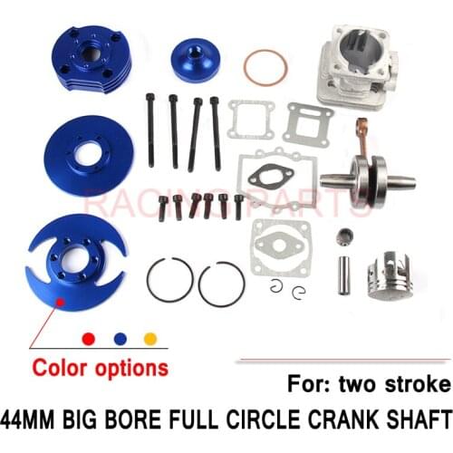 3 Color 44MM BIG BORE TOP END KIT FULL CIRCLE CRANK SHAFT FOR ATV POCKET BIKE 49CC 2 STROKE STAGE