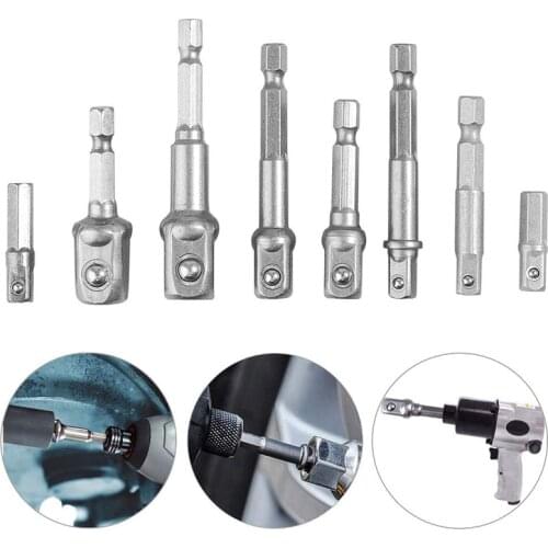 1set Socket Adapter Impact Extension Set 1/4" 3/8" 1/2" Impact Hex Shank Drill Bits Bar Set Power Drill Adapter Set