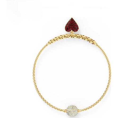 High quality SWA new romantic temperament red heart design pendant elegant luxury female bracelet fashion jewelry