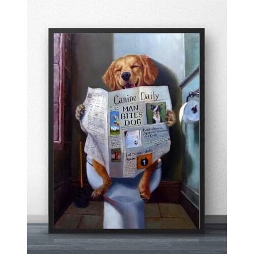 The Bathroom Art Funny Toilet Poster Wall Art Decor Canvas Prints Canvas Art Poster Oil Paintings for Children Room No Frame