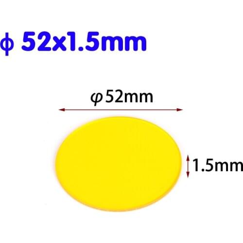 Yellow Glass Diameter 52mm Colored Optical Glass Filter Can Be Customized Optical Filter