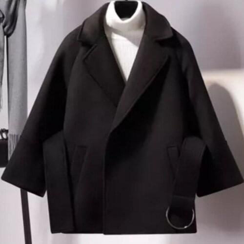Women Coat Covered Button Loose Female Outwear Fashion Cloak Casual Long Sleeve Jackets Solid Tops With Belt Jacket Winter 2021