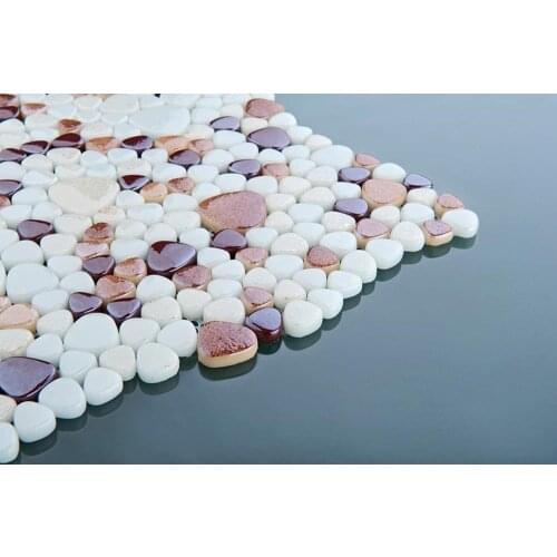 Pebble glass mosaic tiles FBY007 price for 11 pcs tiles
