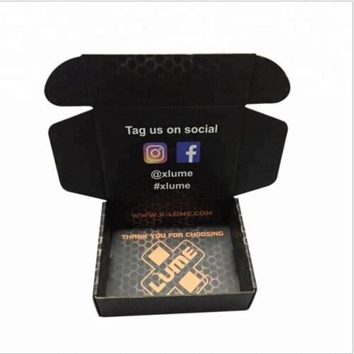 100Pcs/Lot High Quality Custom Corrugated Paper Shipping Mailer Black Boxes Printed Logo Packaging Hair T-Shirts Clothing Boxes