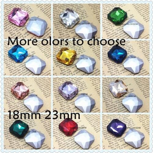 18mm,23mm Pointed Back Square Octagon Glass Crystal Fancy Stone Rich Colors For Jewelry Making