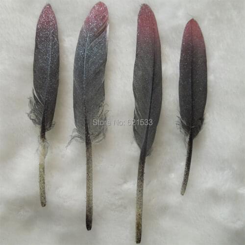 50Pcs/Lot!10-15cm Red Black Painting Feathers,The Painting Feathers,Loose Craft Duck Cocottes Feathers,BULK/WHOLESALE