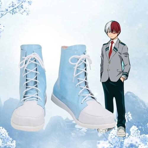 Anime My Hero Academia Todoroki Shoto High School Cosplay Shoes Boots Mens Halloween Carnival Party Costume Accessories