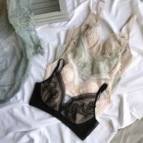 Backless New Sexy Lace Bra Thin Push Up Plus Size Underwear Women Lingerie Brassiere French Style Light Weight Women Lace Bra