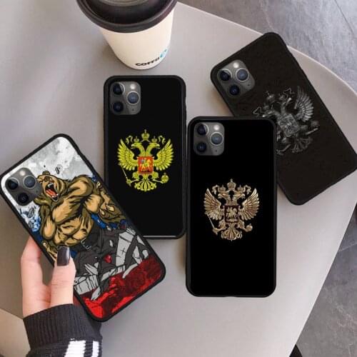 Russia flag Emblem Phone Case for iPhone 11 12 pro XS MAX 8 7 6 6S Plus X 5S SE 2020 XR