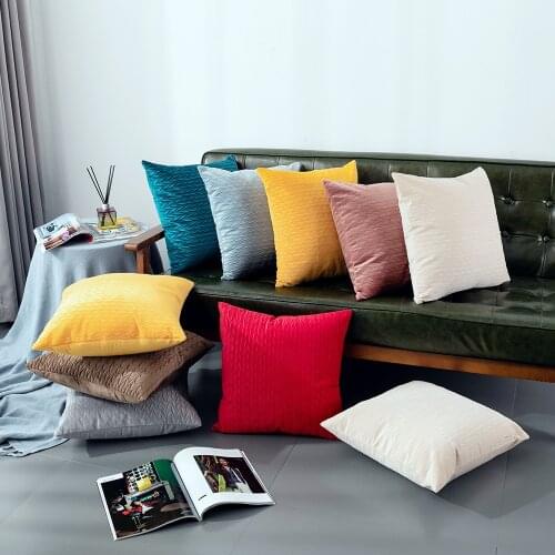 Cushion Cover Velvet Decoration Pillows For Sofa Living Room Car Housse De Coussin 45*45 Decorative Pillows Nordic Home Decor