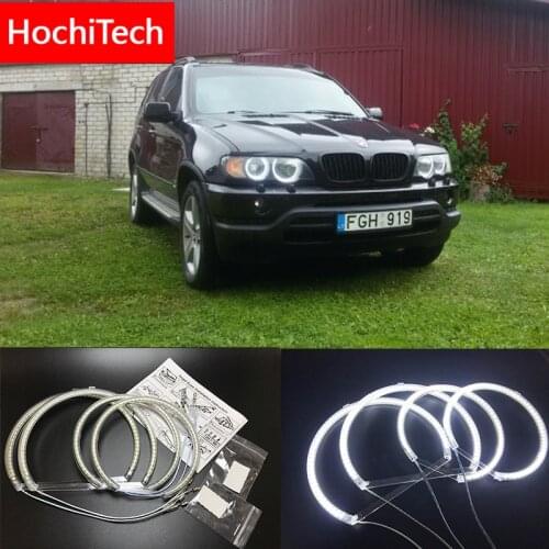 HochiTech for Bmw E53 X5 1999-2004 Ultra bright SMD white LED angel eyes 2600LM 12V halo ring kit daytime running light DRL