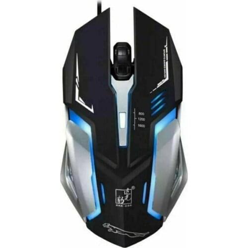 Gaming Mouse LED Breathing Fire 4 Button Silent USB Wired 1600 DPI Laptop PC Three Colors Optional