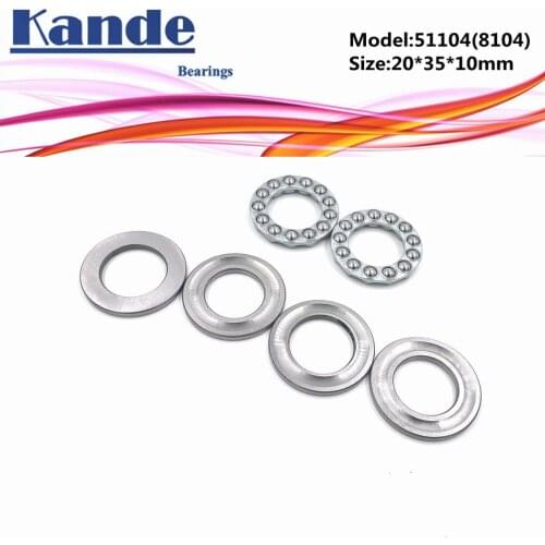 Kande 51104 8104 4pcs 20x35x10 Flat Thrust Ball Bearing 51104 Axial thrust bearing