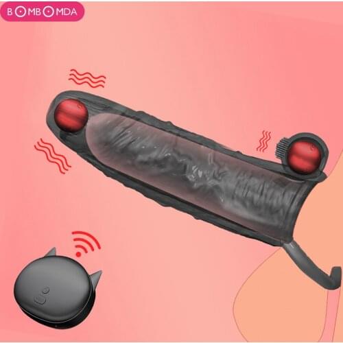 Male Vibrating Penis Ring Sleeve Cock Ring Sex Toys for Men Penis Enlargement Condoms Dildo Vibrator Mens finger-ring Sex Shop