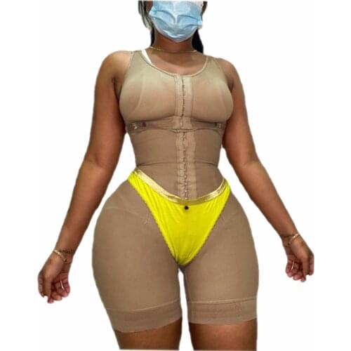 Fajas Tummy Control Shapewear Women Slimming Lingerie Modeling Bodysuit Hook-Eye Butt Lifter Full Body Post Large Size Shaper