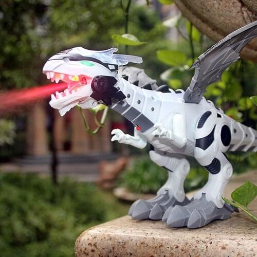 Big Size Spray Mechanical RC Dinosaurs Pterosaurs Wing Animal Model Electronic Walking Dinosaurio juguete Robot toys for boys