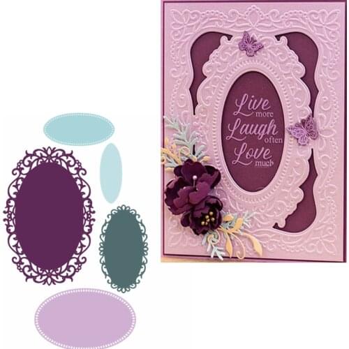 Retro Oval Frame Metal Cutting Dies Hollowed Laced Border Oval Frame Die Cuts For DIY Card Making New 2019 Embossed Crafts Cards