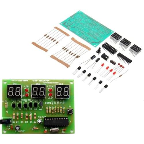 AT89C2051 DIY Digital LED Electronic Clock Kit Suite DIY Six 6 Bits Electronic Parts and Components Eletronic Kit
