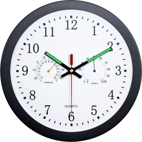 Night Light Wall Clock Modern Creative Electronic Clock for Temperature and Humidity Office Silent Living Room Reloj Decor SC187