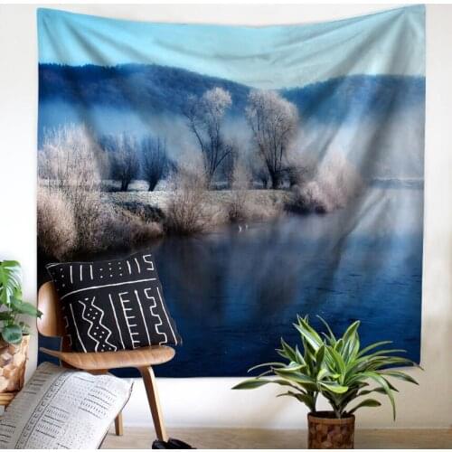 Natural View Tapestry Living Room Home Decor Large Size Square Functional Door Curtain Beach Towel Picnic Cloth Ornaments