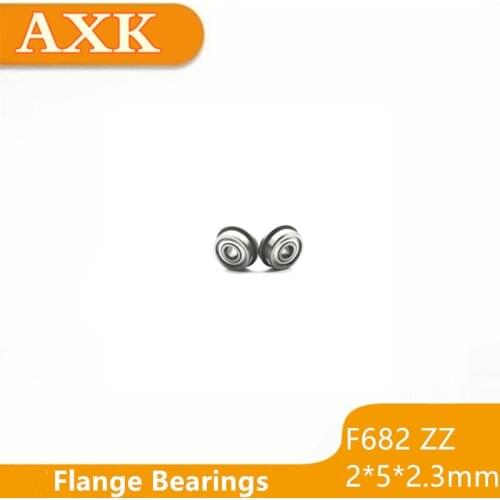 2021 New Hot Sale 10pcs F682zz 2*5*6.1*2.3*0.6 Mm Flanged Bearing F682 Lf682zz 2x5x2.3 Miniature Flange Ball Bearings 2*5*2.3