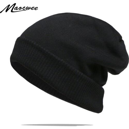 Autumn mens and womens simple fashion Hedging cap outdoor warm windproof hat wool knitted Beanie Hat
