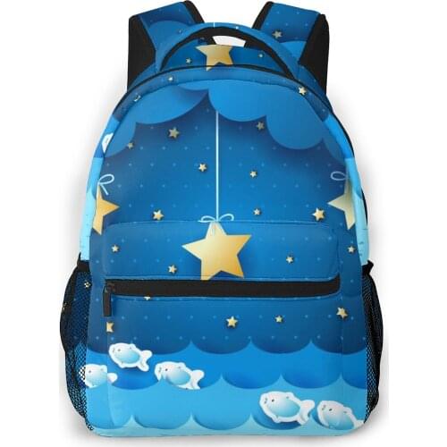 Backpack Casual Travel Bag Seascape Fantasy Illustration School Bag Fashion Shoulder Bag For Teenage Girl Bagpack