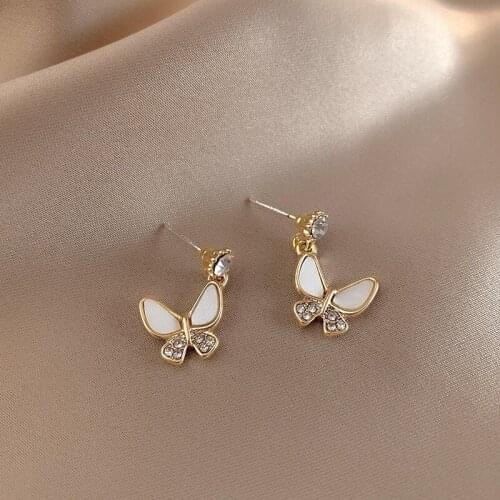 Origin Summer Exquisite Bling Bling Rhinestone Snowflake Tie A Knot Pearl Dangle Earings for Women Korean Fashion Hollow Earings
