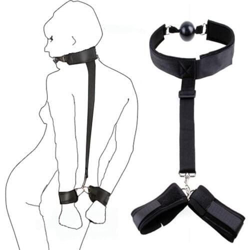 Clearance Sale! Ball Open Mouth Gag Fetish Nylon Handcuff Bondage Harness Set Sex toys for Women Men Adult Game Slave Sex Toys